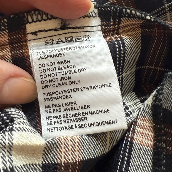 Urban Outfitters Plaid Pleated Mini Skirt Fall Halloween Black Orange Academia M - Picture 12 of 13